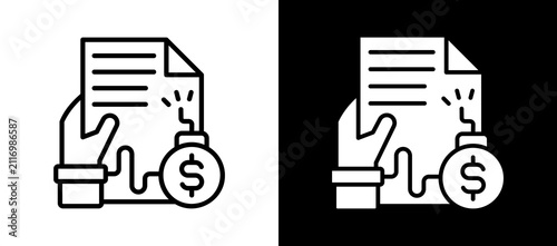 Принти на полотні Debt Restructuring whiteblack icon