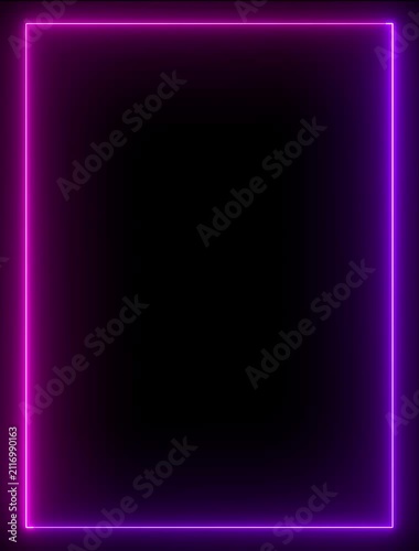 Animation of glowing neon rectangles abstract background. Seamless loop animated rectangle picture frame. live streaming neon text frame animation. Abstract glowing neon light rectangle animation.