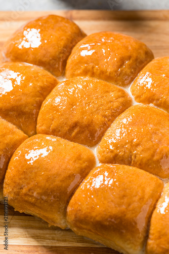 Canvas Print Homemade Buttery Parker House Roll Buns