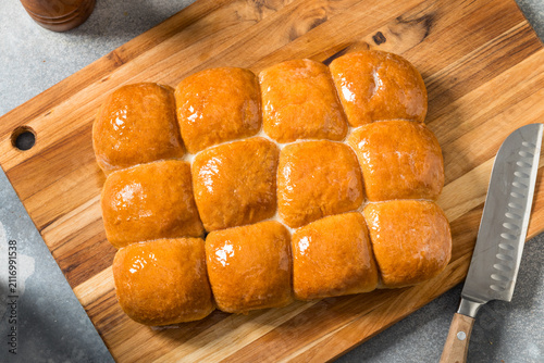 Canvas Print Homemade Buttery Parker House Roll Buns