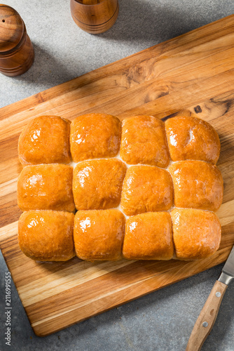 Canvas Print Homemade Buttery Parker House Roll Buns