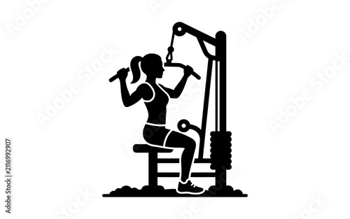 Canvas Print Fencer Silhouette Vector Illustration