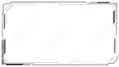 Black Futuristic HUD Frame Border Transparent PNG Premium Digital Overlay