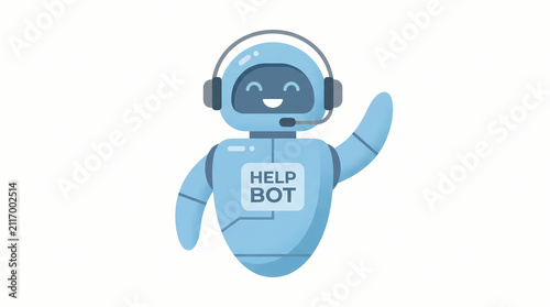 Friendly Help Bot Waving.