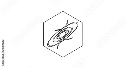 hexagon logo, abstract design