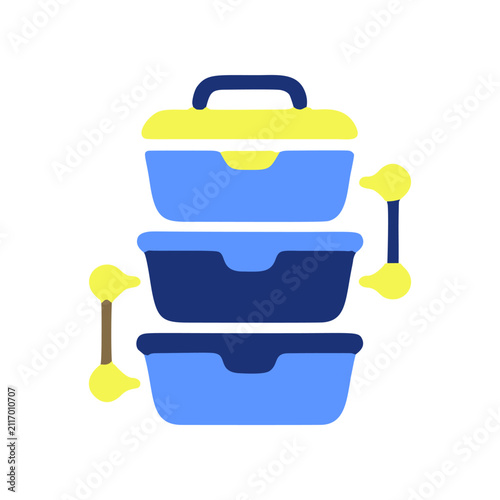 Stacking food containers for portable meals and storage
