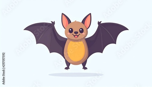 Cute cartoon fox wearing purple graduation gown.