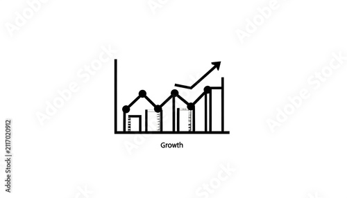 Line graph showing upward trend in growth metrics.