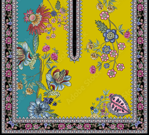 Konstfotografi kalamkaru kurti suit design for printing