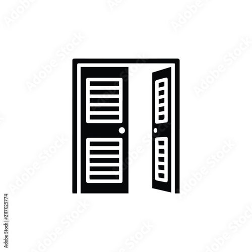 vector illustration of an opened door