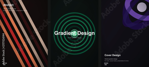 Foto Modern vibrant gradient design elements for creative presentation slideshows