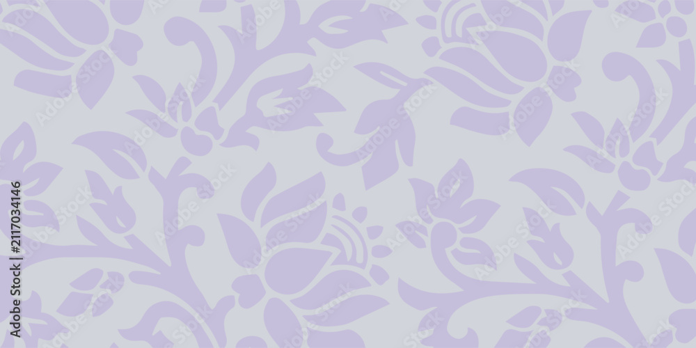 Fototapeta premium Subtle Floral Pattern in Soft Lavender and Cream Tones.