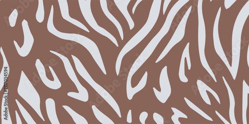 Brown and White Zebra Stripe Pattern.