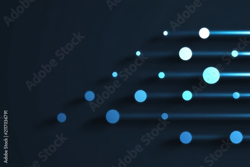 Abstract Glowing Light Circles on Dark Background