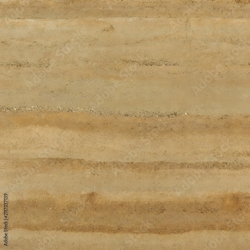 Raw rammed earth pise seamless texture, eco-friendly wall background