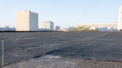 A view on the waterproofing membrane of the roof. Robust insulation