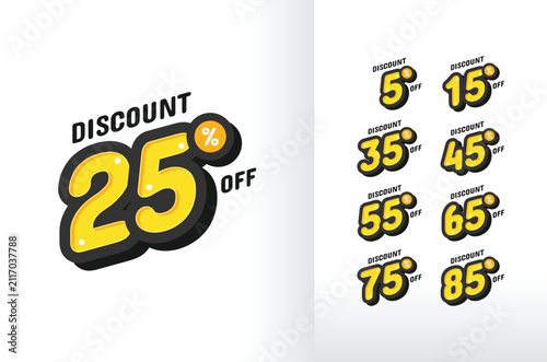 Simple discount 3d number promo design-06