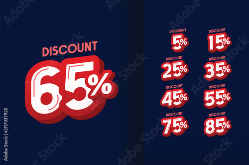 Simple discount 3d number promo design-10