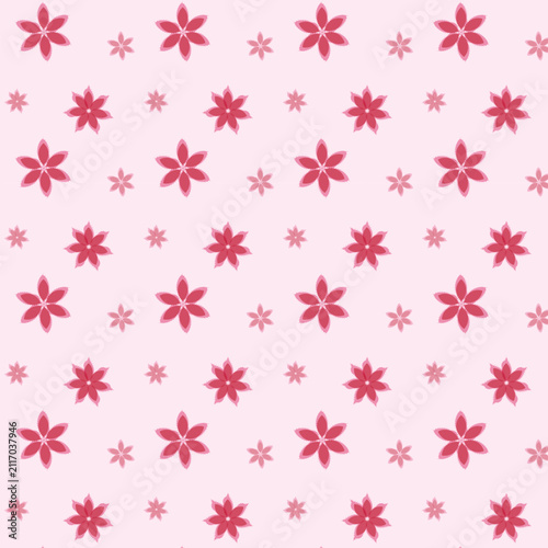 Minimalist pink flower shape vector pattern design .