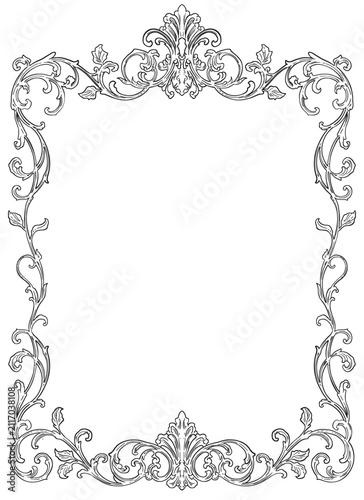 vintage border and frame on white background