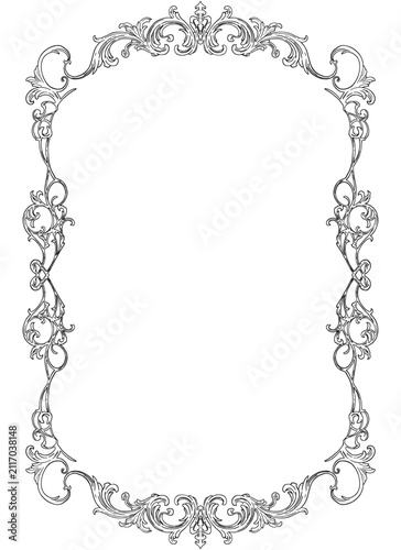 vintage border and frame on white background