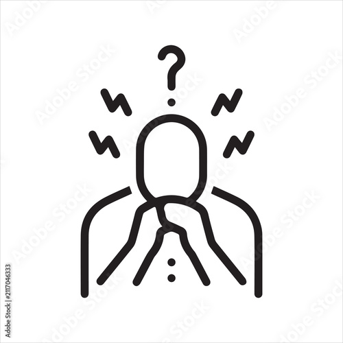 Quadro su tela Black line icon for worried.