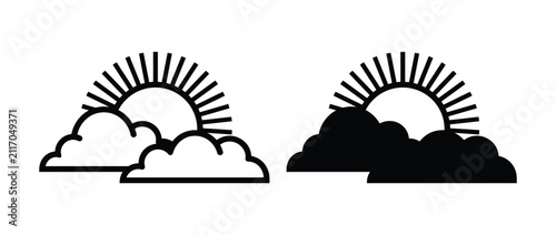 Weather icon symbol sun clouds overcast sky light forecast