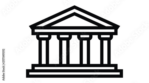 Building vector icon style outline illustration with building