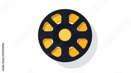 Minimalist film icon graphic design for cinematic media projects and retro cinema visual elements display asset.
