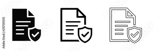 Cuadro en lienzo Terms and conditions icons with privacy policy, document and security shield sym