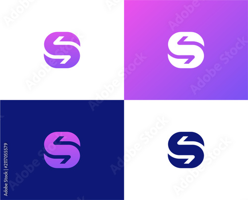 Modern Gradient Letter S Logo Abstract Tech Finance Brand Identity Symbol