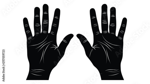 Hands silhouette icon representing open palms for palmistry