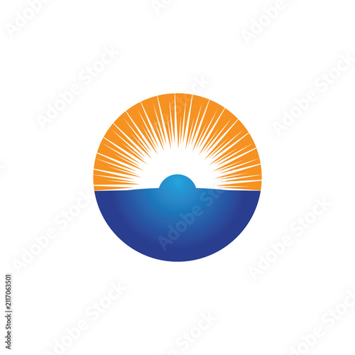 sun illustration logo vector icon template