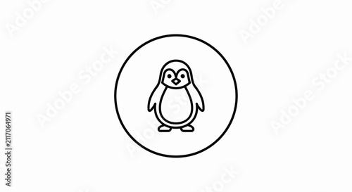 cute penguin in circle