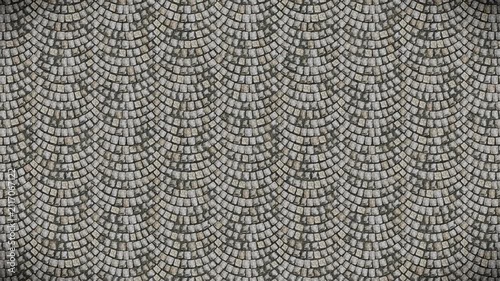 Wavy cobblestone texture forms an infinite loop background.