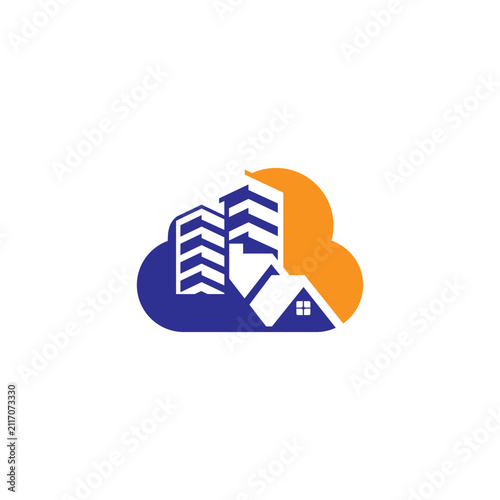Collection of house cloud logo design vector templates.