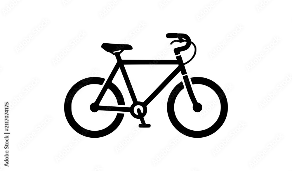 Fototapeta premium Bicycle Icon Vector with Solid Black Cycling Symbol for Transportation Logo and Modern Digital Design Projects
