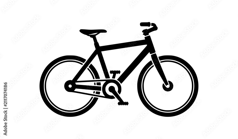 Obraz premium Minimal Bicycle Sign Icon Vector Illustration with Filled Cycling Symbol for Web Interface and Brand Identity Design