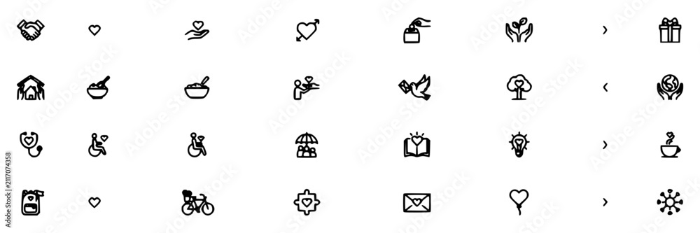 Fototapeta premium Icons Representing Various Concepts and Objects in Black and White Line Art Style Featuring Icon, Concept, Object with Symbol