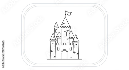 line drawing castle