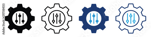 Mass customization icon with personalized production, flexible manufacturing, custom product configuration, individual orders, scalable manufacturing. Vector illustration and transparent png