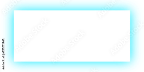 Abstract glowing neon blue border surrounding a pure white empty space, evoking a futuristic or digital aesthetic for design and content creation