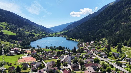 Feld am See and Feldsee Lake in Carinthia, Austria