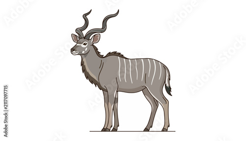 Canvastavla kudu animal clipart vector illustration