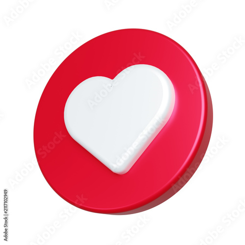 Fotografie Heart Icon for Love and Favorite 3D Render