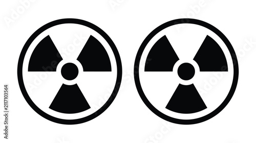 Bild auf Leinwand Radioactive Symbol Icons On White Background Vector Illustration
