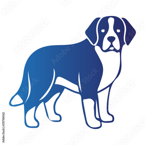 Foto Saint Bernard dog illustration for Swiss national day