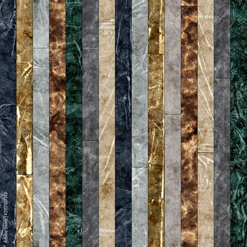 Seamless luxury multi-tonal marble and stone vertical stripe pattern featuring rich mineral textures and architectural stone patchwork