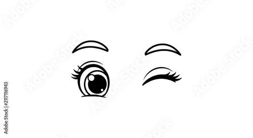 Quadro su tela Cute winking eye illustration for social media expressions