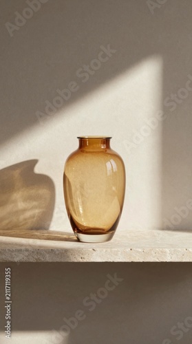 Amber Vase on Shelf
